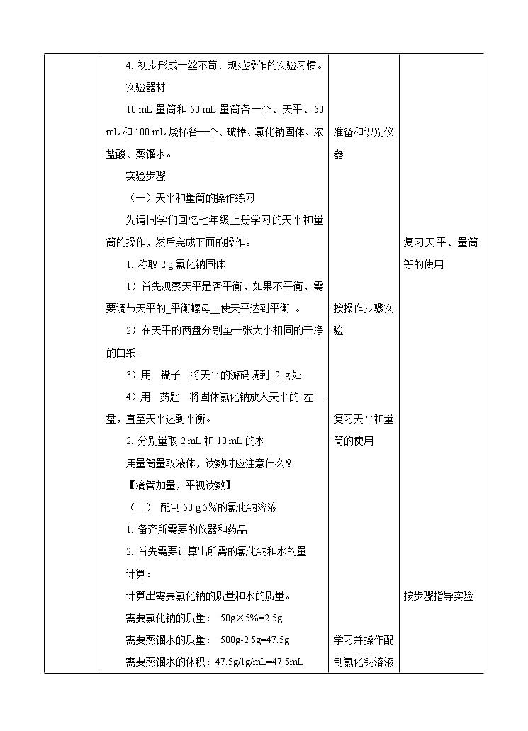 1.4 配制溶液 第2课时(教案)第2页