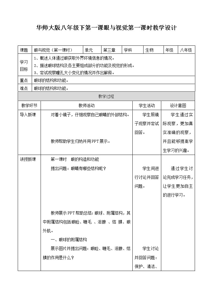 第3章第1课 眼与视觉第一课时(课件+教案+练习+视频)01