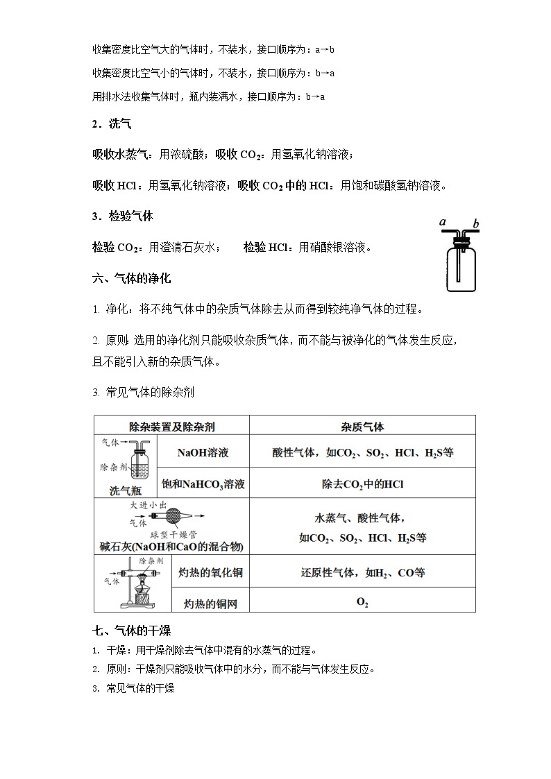 备战2023年中考科学二轮专题导练   考点05 气体的制取与净化03