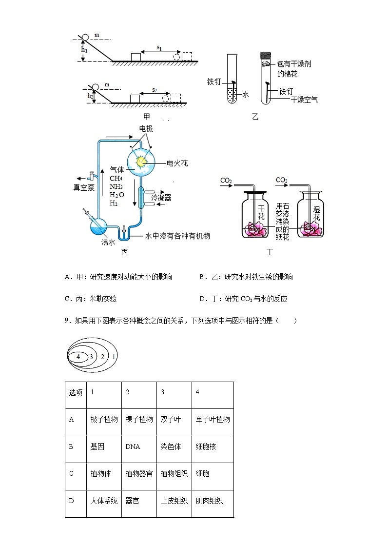 初中科学浙教版九年级下册第1章 演化的自然 综合训练(含答案)03