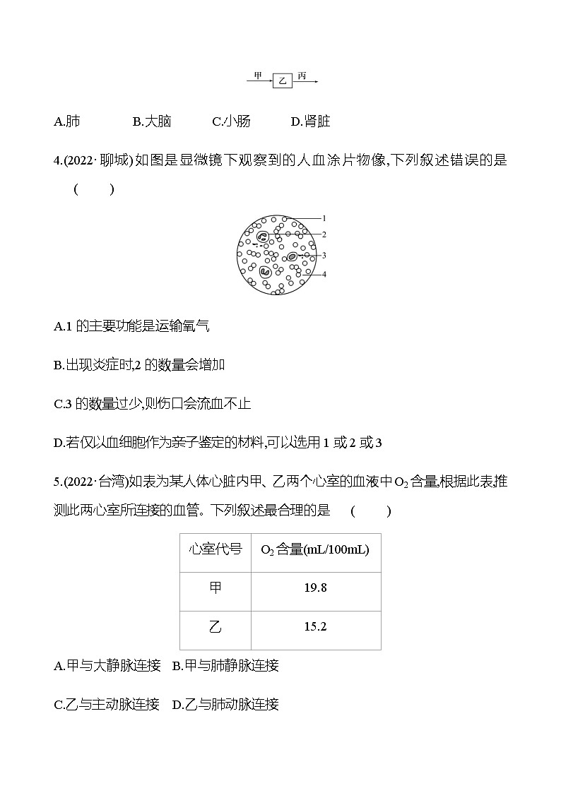 备战2023 初中科学 一轮复习 第7讲 人体的物质和能量转换(2) 提分作业(学生版)第2页