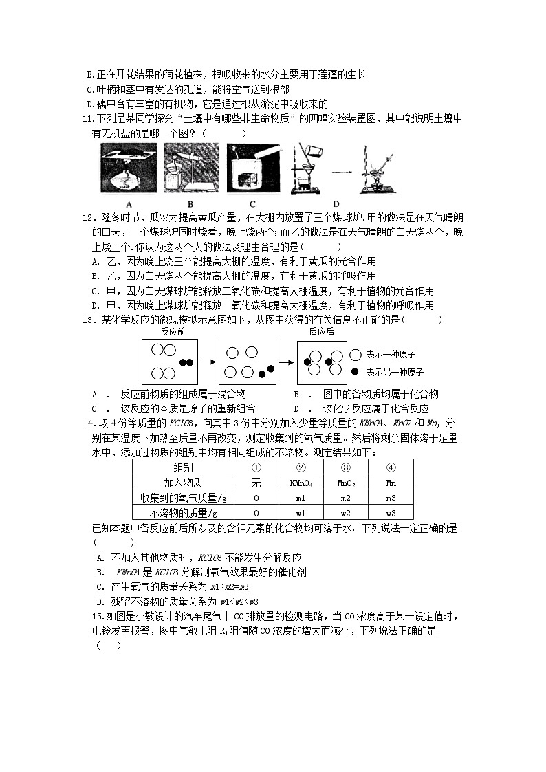 浙江省温州市2022-2023学年浙教版科学八年级下册期末教学质量综合检测模拟卷03