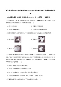 浙江省温州市瑞安市飞云中学等六校联考2022-2023学年上学期八年级科学期中测试卷