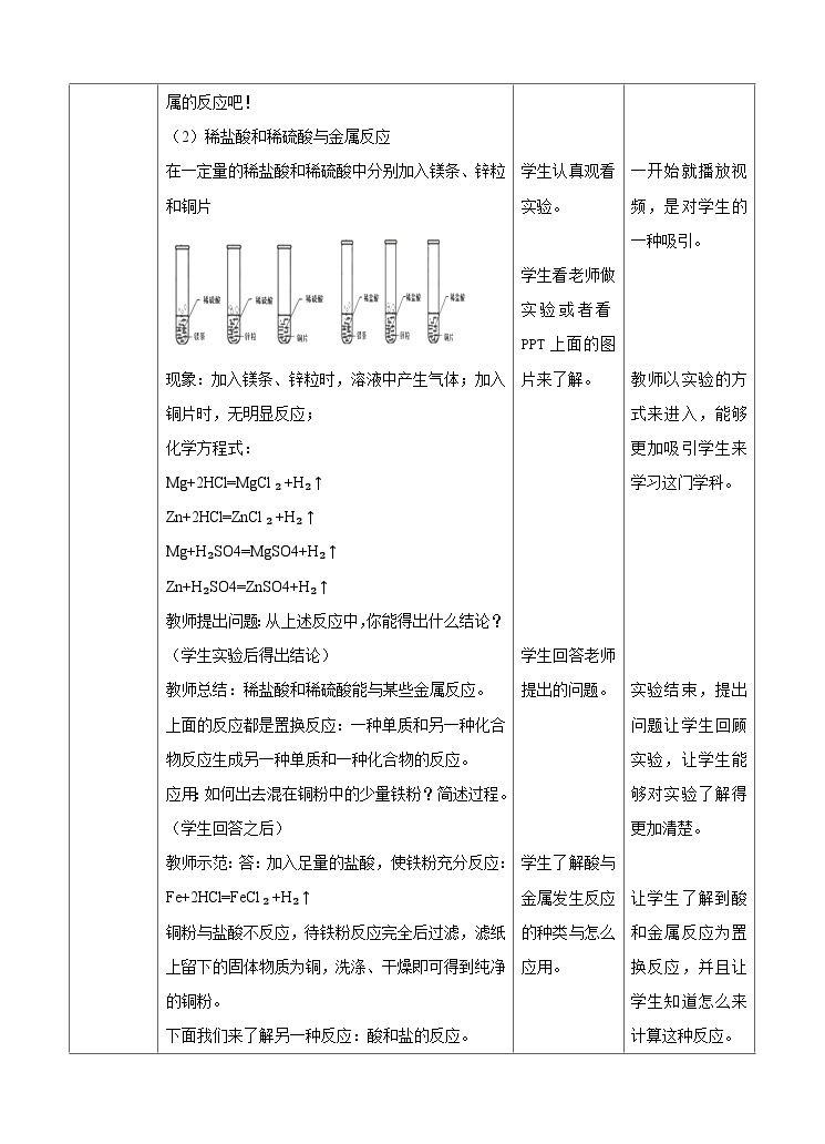 新华师大版化学九年级上册2.2 重要的酸 （第二课时）课件+教案+练习03