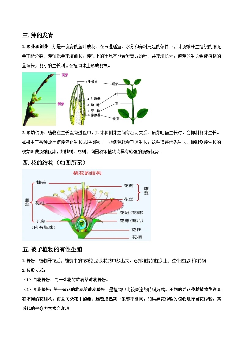 第02讲 植物的一生与生殖方式-2023-2024学年新八年级科学暑假精品课 试卷03