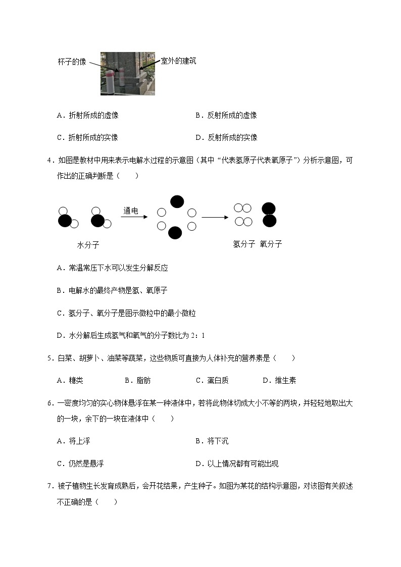 备战2024年中考浙江省初中学业水平考试科学模拟卷（金华专用）702