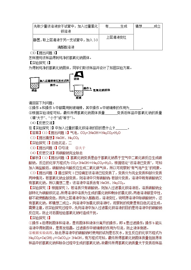 中考化学二轮复习 科学探究题特训专题4 有关物质的变质(含解析)03