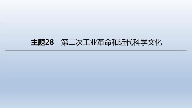 中考历史总复习一轮复习课件：主题28　第二次工业革命和近代科学文化（含答案）01