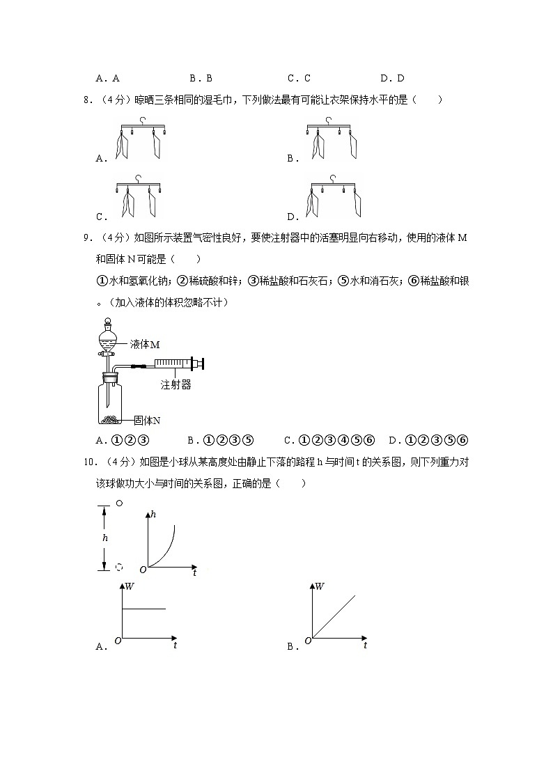 2020-2021学年浙江省温州市瑞安市新纪元实验学校九年级上学期期中科学试卷03