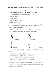 浙江省杭州市世外中学2023-2024学年九年级上学期期中科学试卷