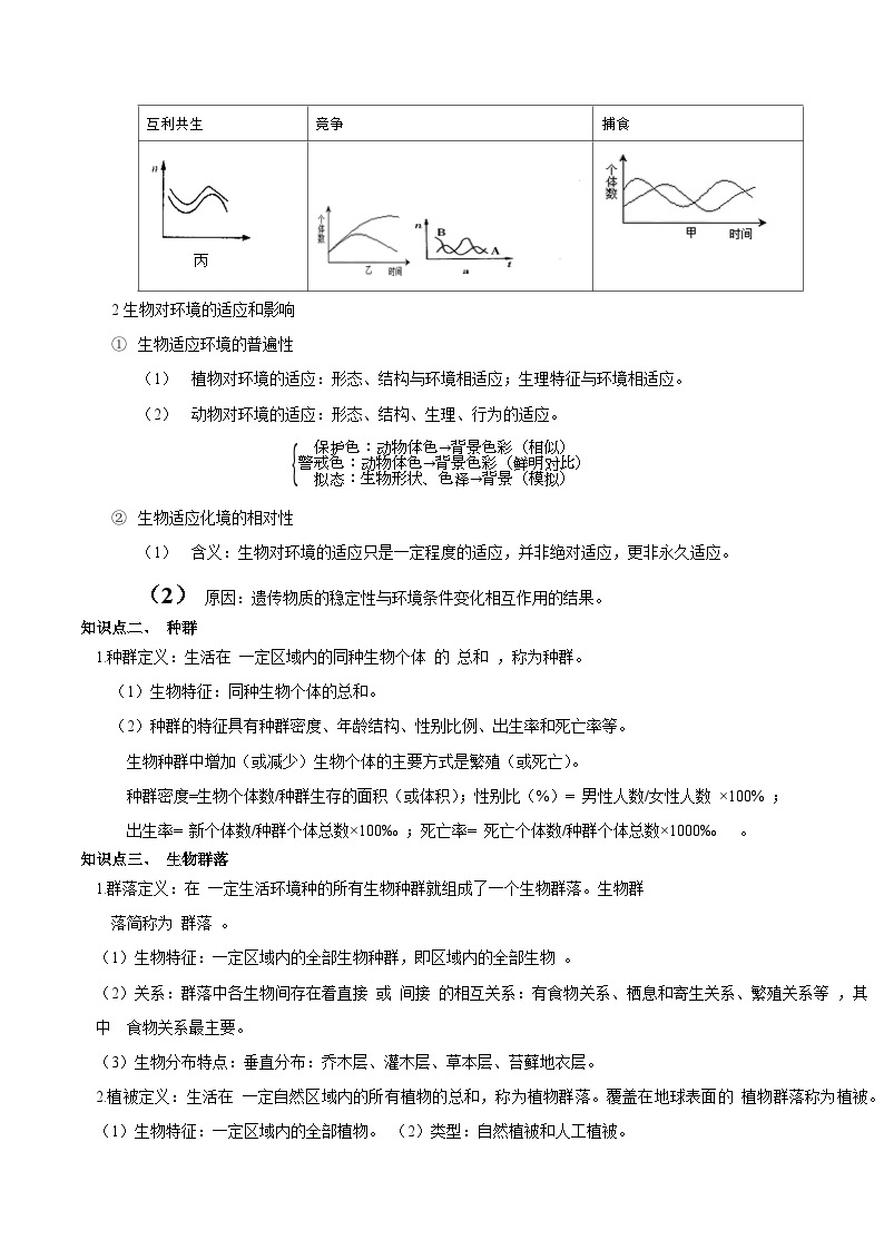 第38讲  生物与环境-备考2024年中考科学一轮复习专题练习（浙江专用）02