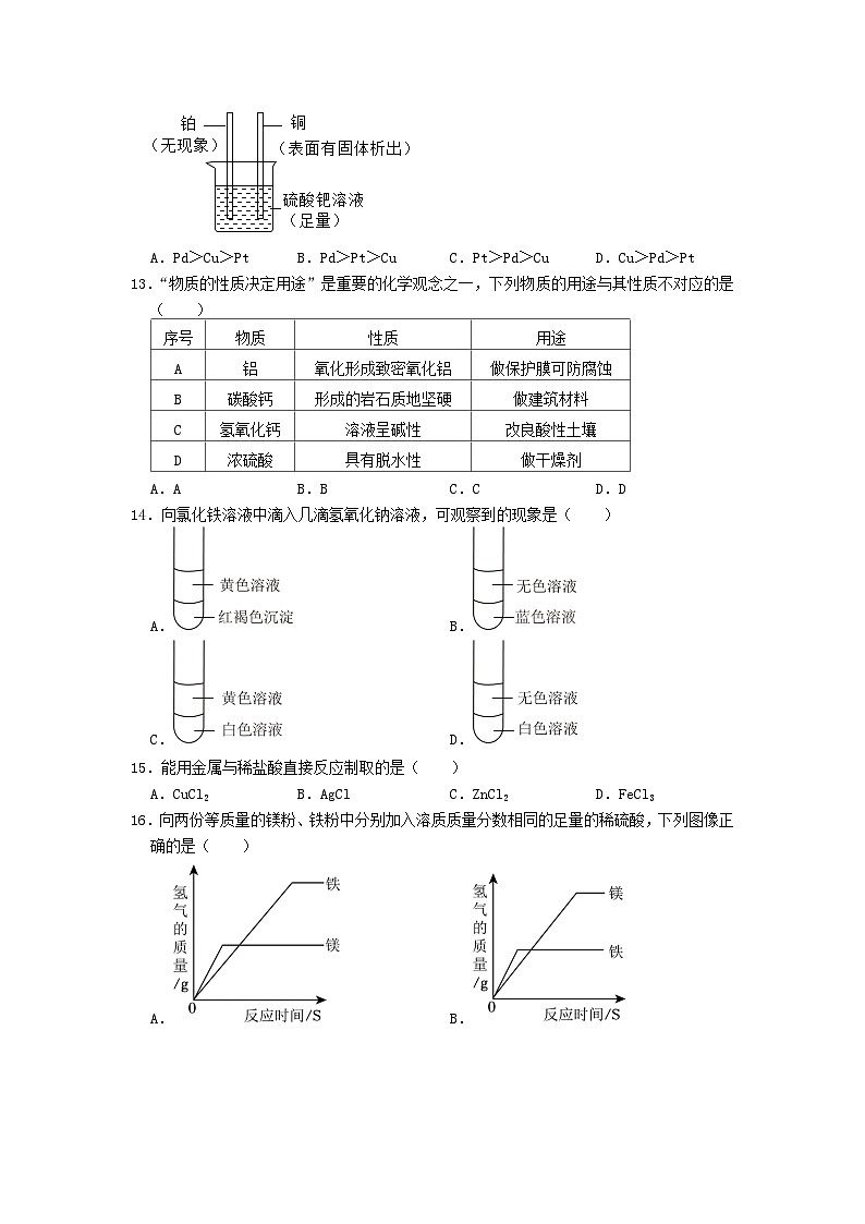 浙江省杭州市西湖区2023-2024学年九年级上学期期末综合素养科学模拟卷03