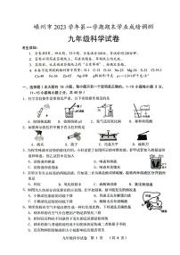 浙江省绍兴市嵊州市2023-2024学年九年级上学期期末学业成绩调测科学试卷