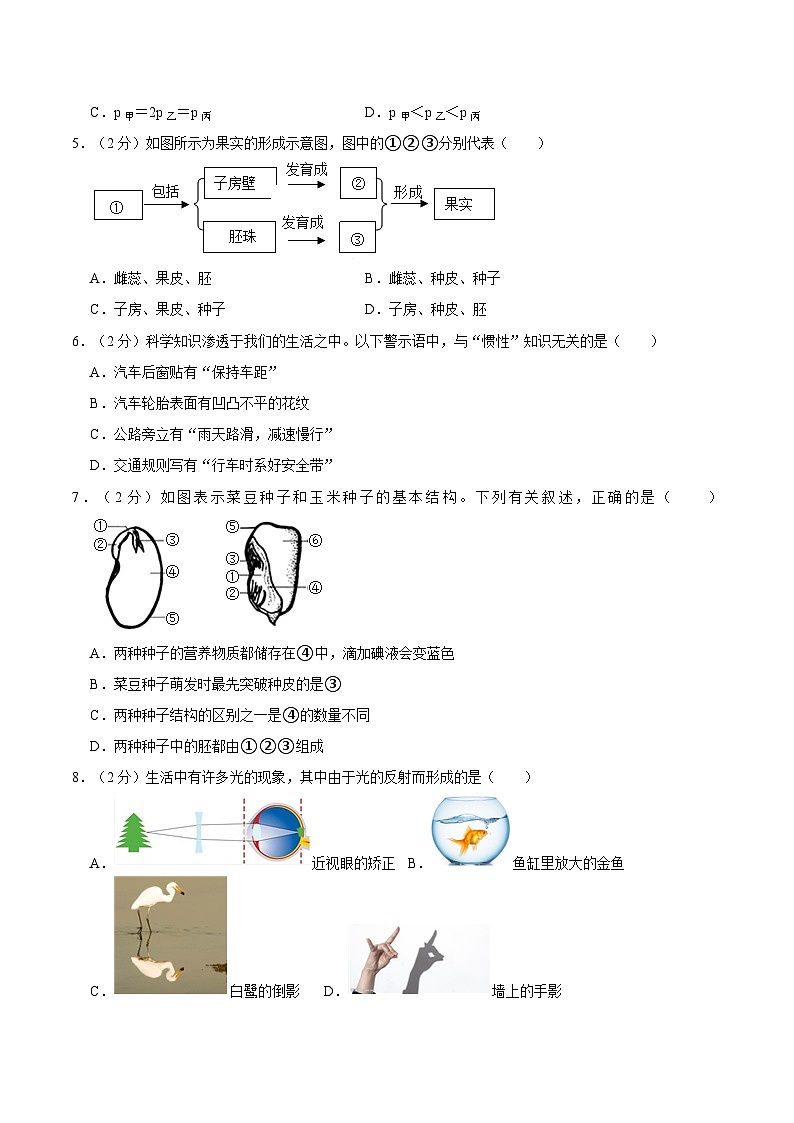 浙江省绍兴市诸暨市2020-2021学年七年级下学期期末科学试卷第2页