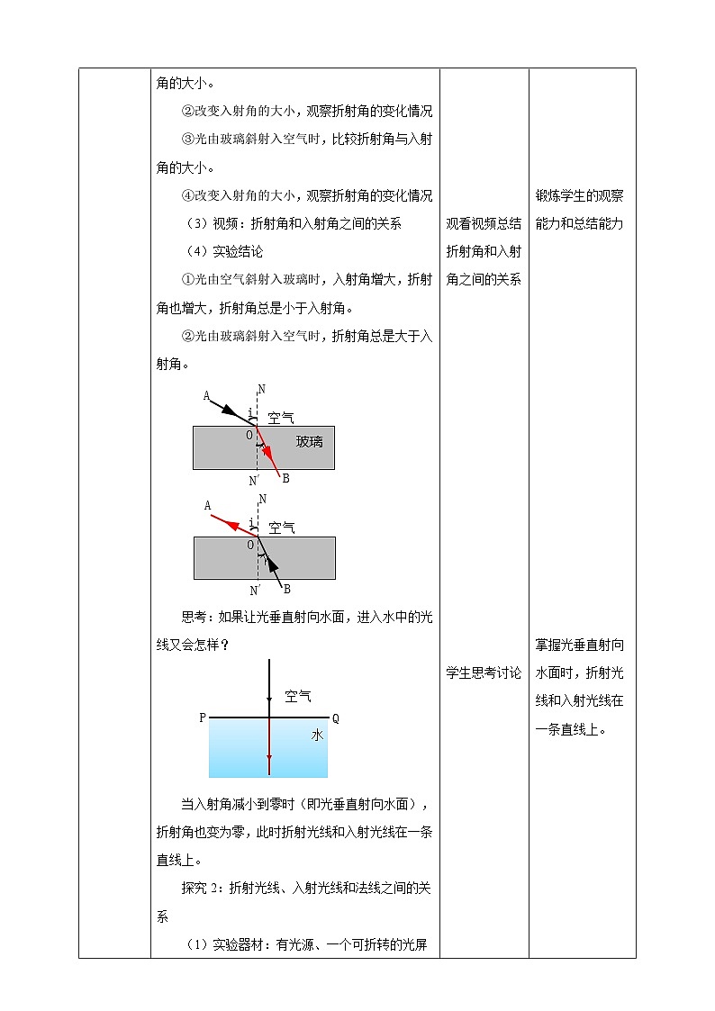 浙教版科学七下2.5光的反射和折射教学设计03