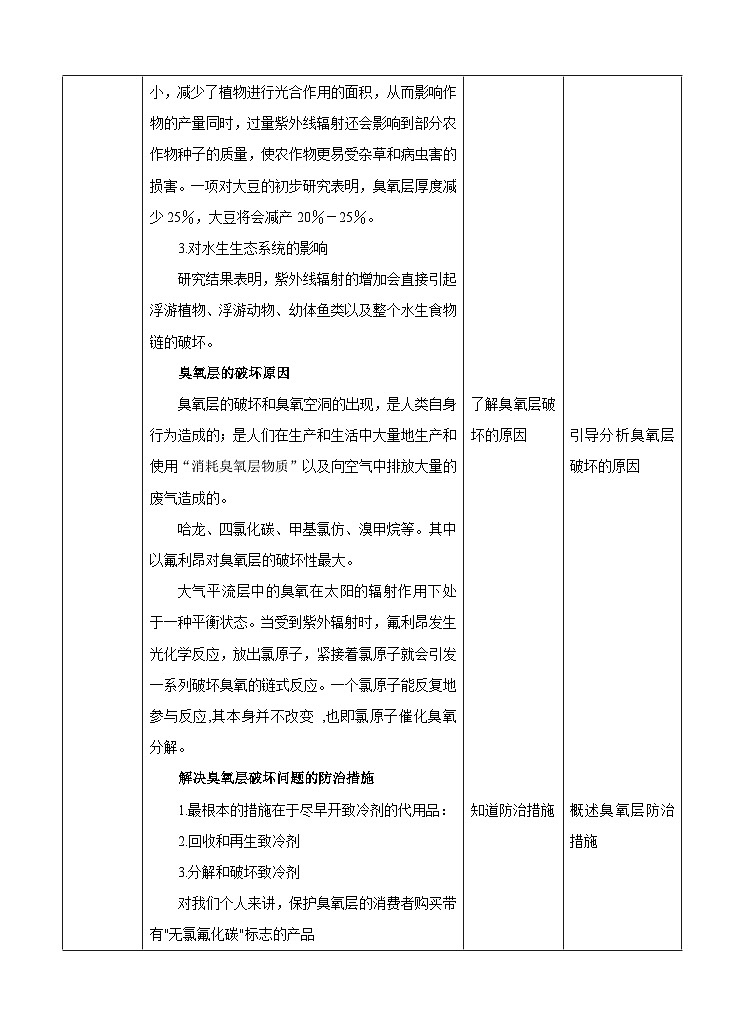 新华师七年级科学下册第二章第五节保护大气圈 第二课时(教案)第3页