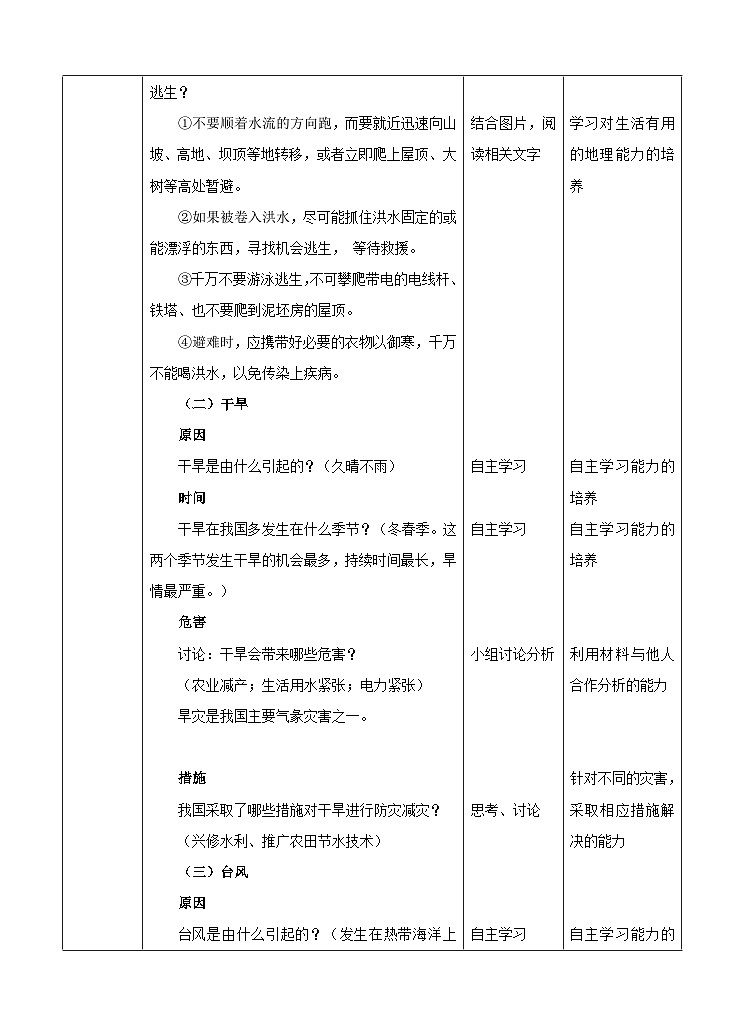 新华师八年级科学下册第8章第4节气象灾害和防灾减灾(教案)02