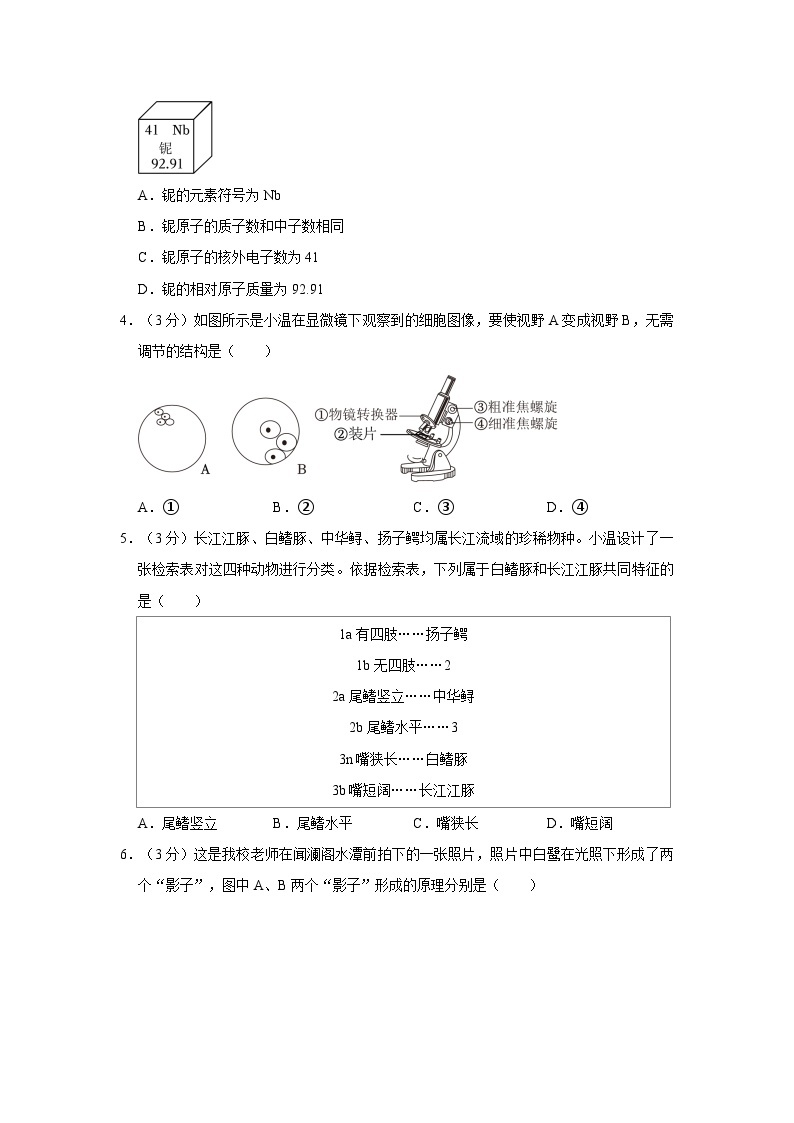 2024年浙江省温州外国语学校中考科学一模试卷02