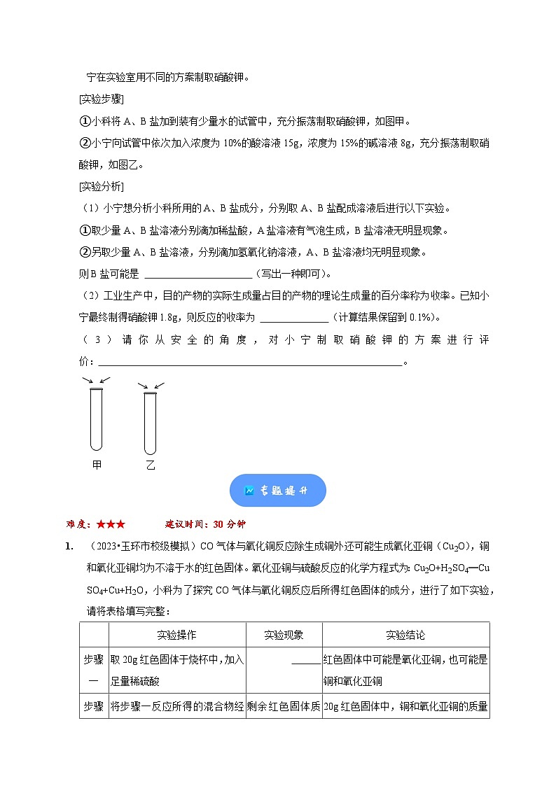 精练06 化学实验(原卷版)第3页