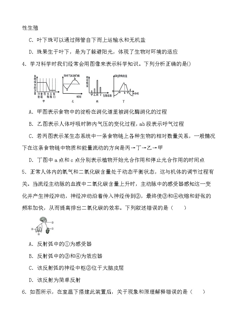 2024年浙教版初中科学中考模拟卷(一)02