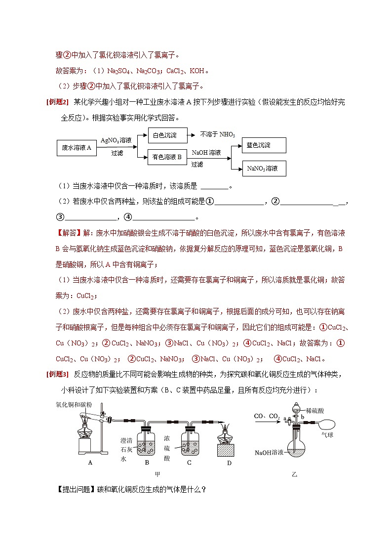 专题08 物质检验——2024浙江中考科学(省统考)分类专练02