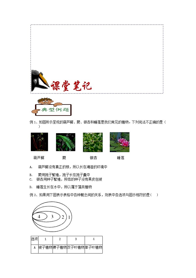 常见的植物(2) 浙教版科学上学期七年级“冲刺重高”讲义(十三)03