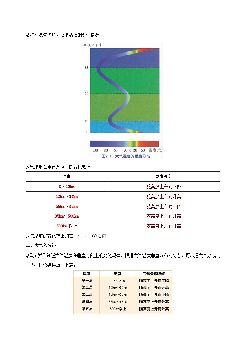 【浙教版】八上科学 2.1 大气层(课件+教案+导学案+同步练习)03