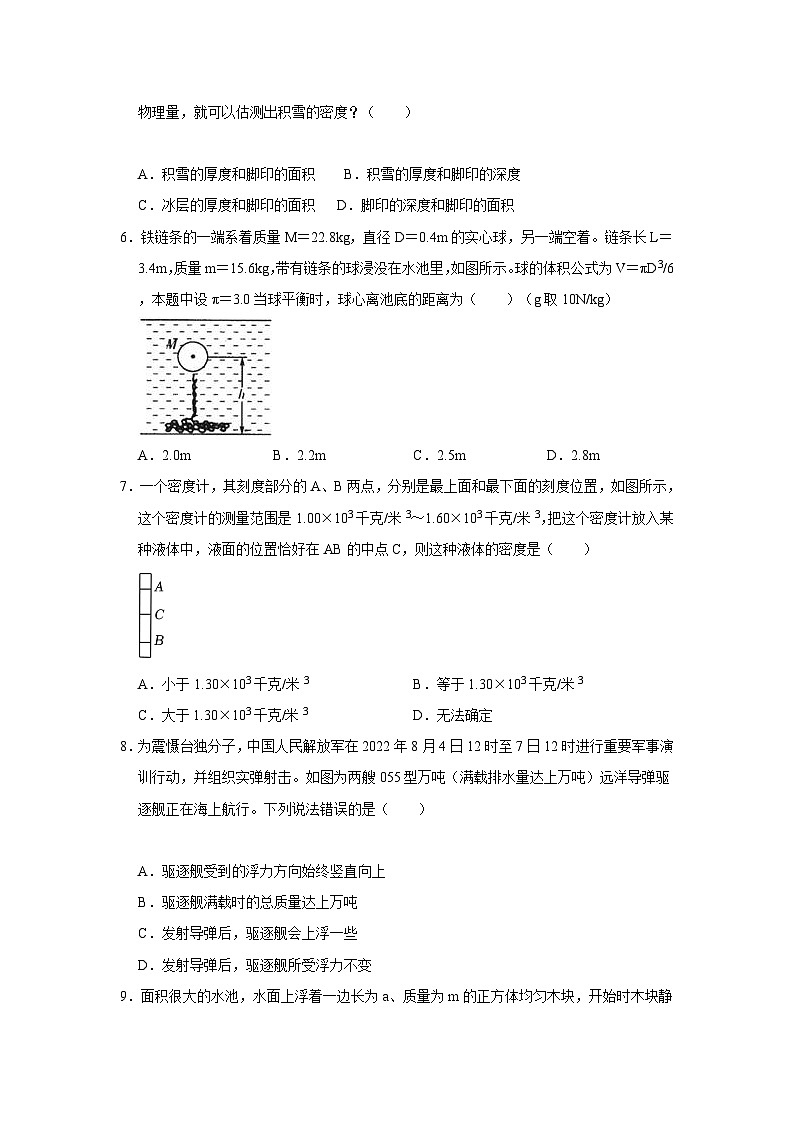 第三章 浮力A卷(原卷版)第2页