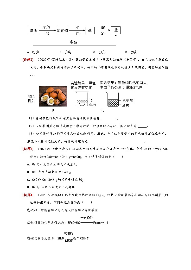 浙教版九年級科學(xué)上冊2.5物質(zhì)的轉(zhuǎn)化(原卷版+解析)第3頁