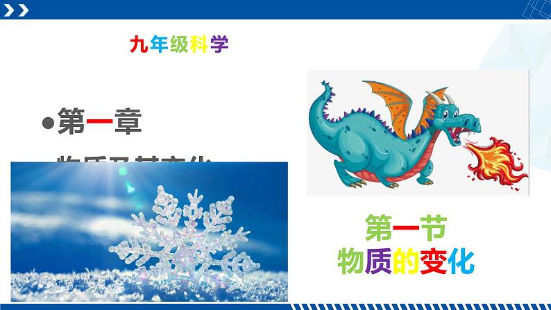 浙教版九年级科学上册同步精品课堂 1.1物质的变化(备课件)(课件)01