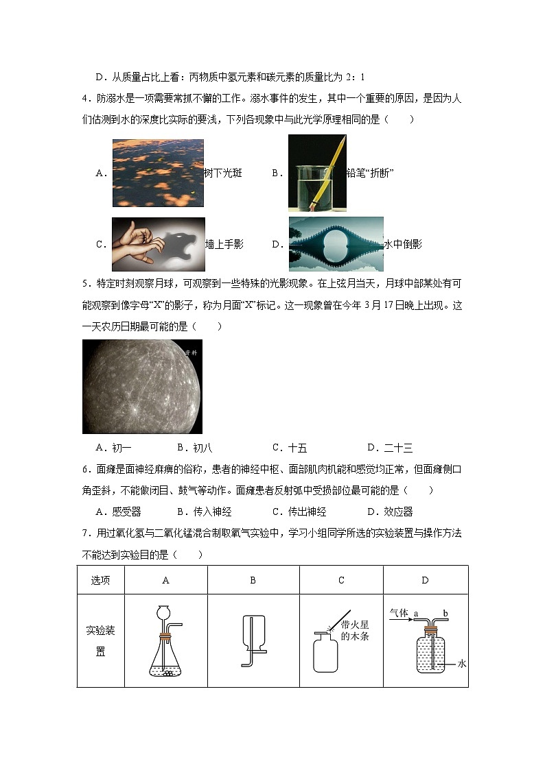 2024年浙江省金华市九年级一模科学试题第2页