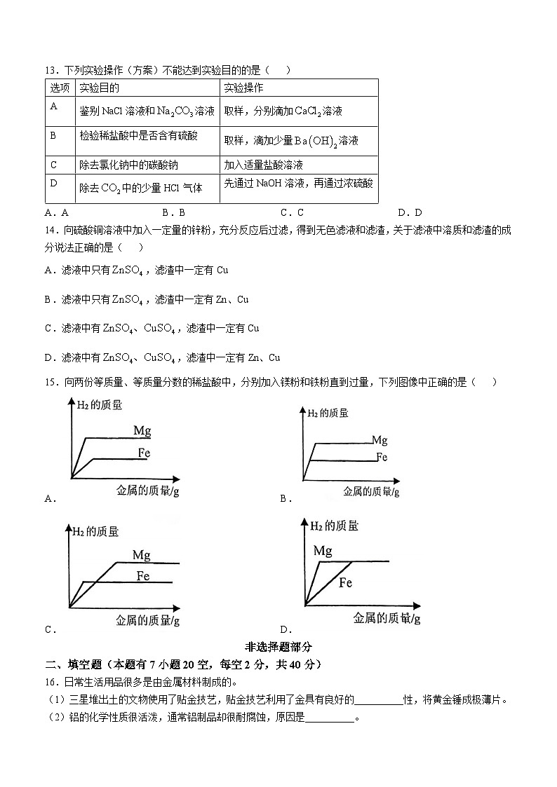 浙江省温州市第二中学2024-2025学年九年级上学期10月月考科学试题(无答案)第3页