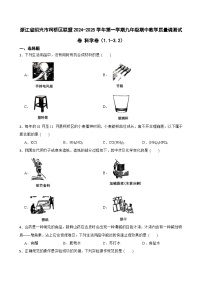 浙江省绍兴市柯桥区联盟2024-2025学年九年级上学期期中教学质量调测科学试卷（1.1-3.2）