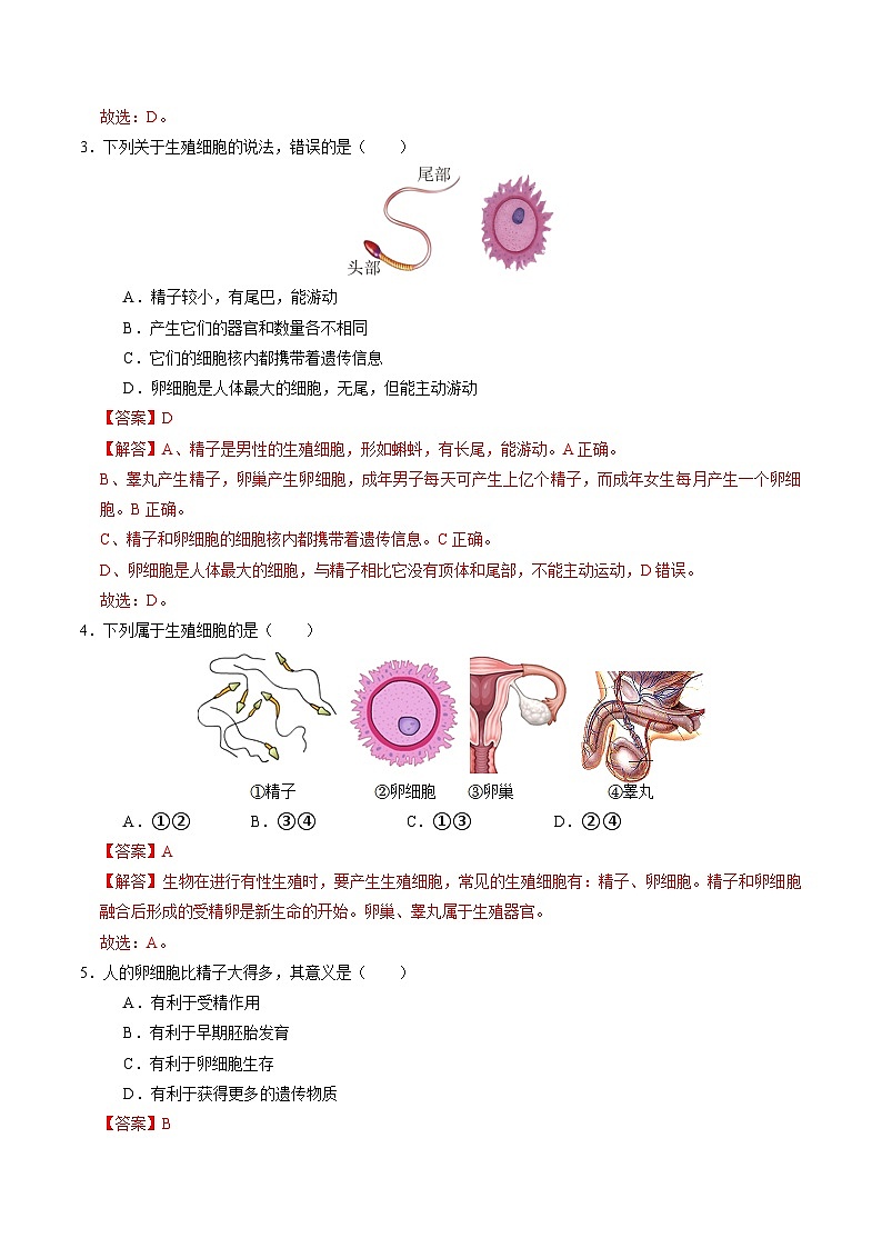 1.1 生物体的结构层次(第1课时)(练习)(含答案解析)第2页