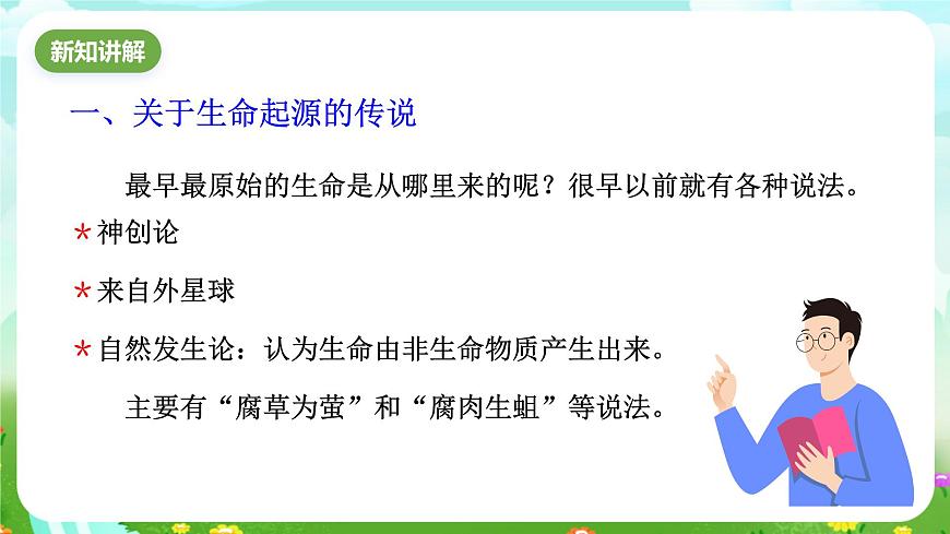 華師大版科學九下 2.2《生命的起源》課件第3頁