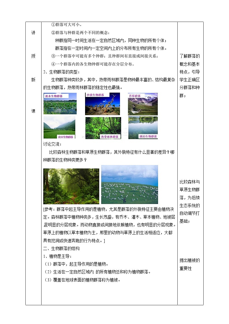 浙教版科学九下 2.3《生物群落》教案第2页