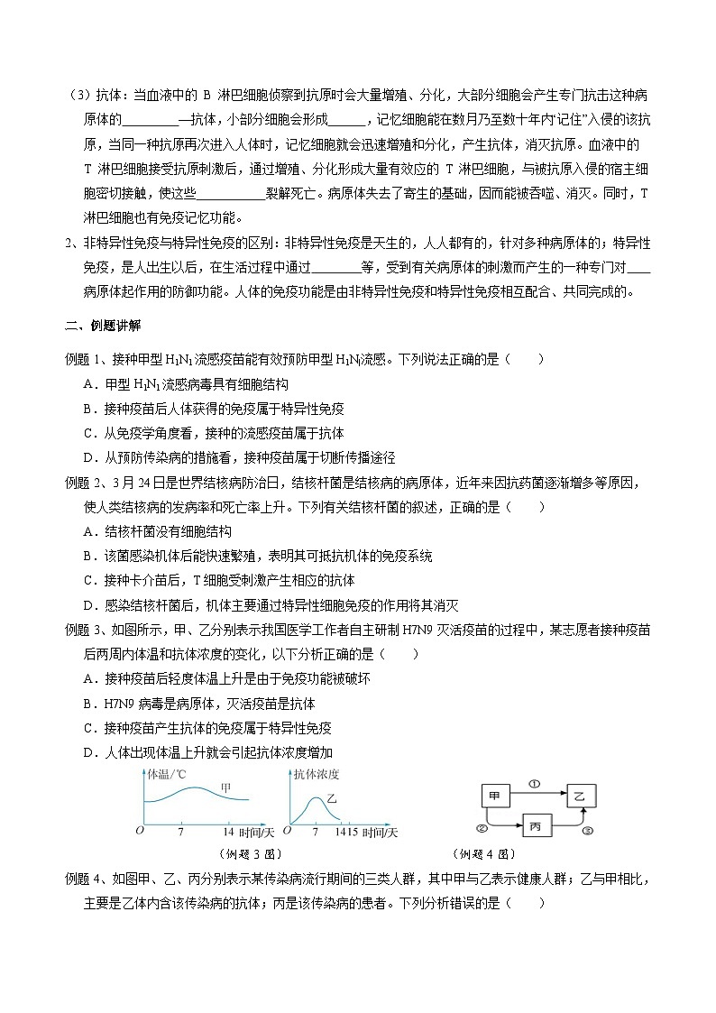 浙教版科学九下 3.3《身体的防卫》第1课时 学案第2页