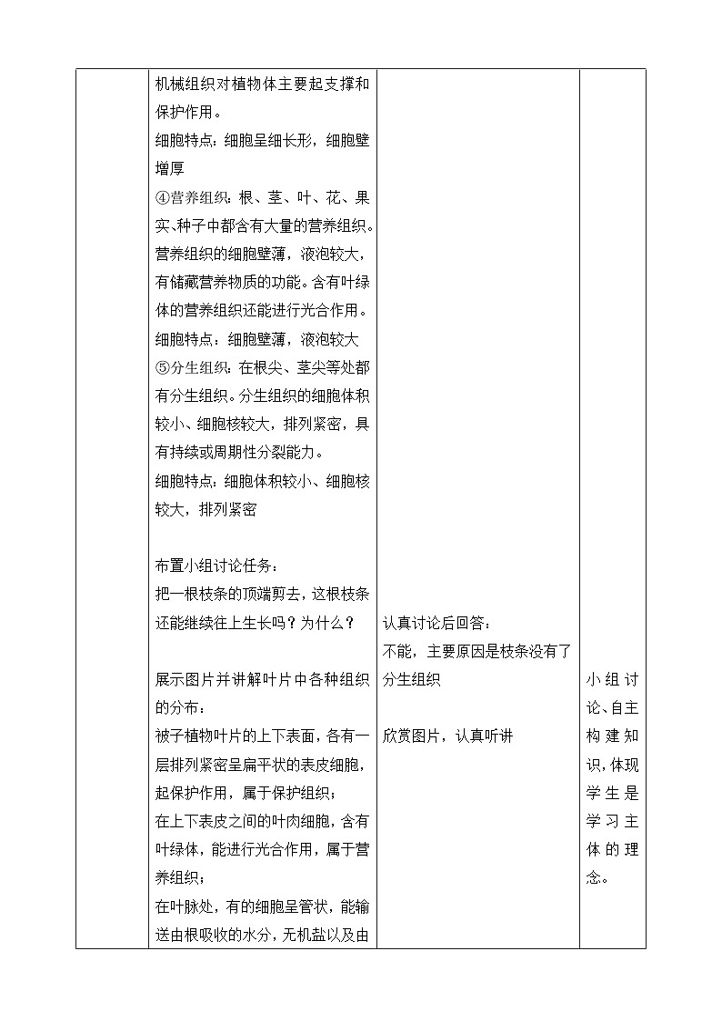 七下新浙教版(2024)初中科学 第一章生命的结构与生殖 1.1《生物体的结构层次》 第2课时 教案第3页
