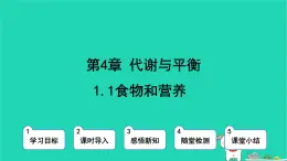 九年級(jí)科學(xué)上冊(cè)第4章代謝與平衡第1節(jié)食物與營(yíng)養(yǎng)第1課時(shí)食物和營(yíng)養(yǎng)課件浙教版