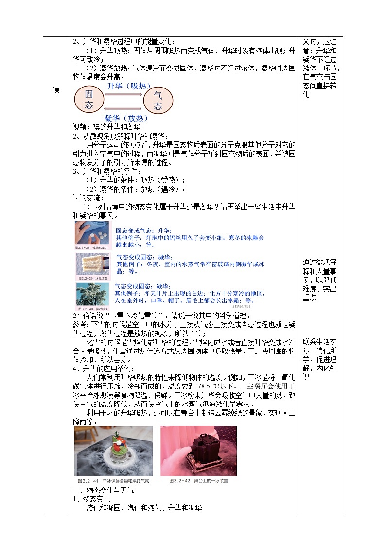 浙教版七下科学 3.2 物态变化(6)教学设计(表格式)第2页