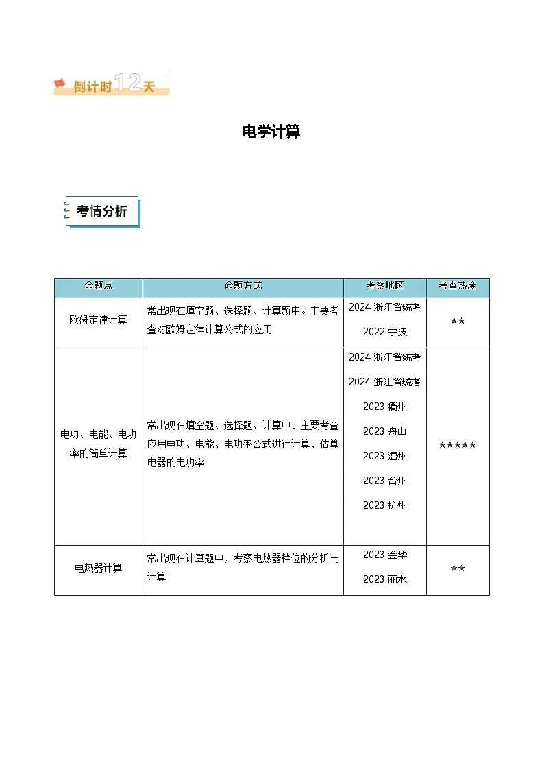 2025年中考考前冲刺攻略教案:科学(三)(原卷版)第2页