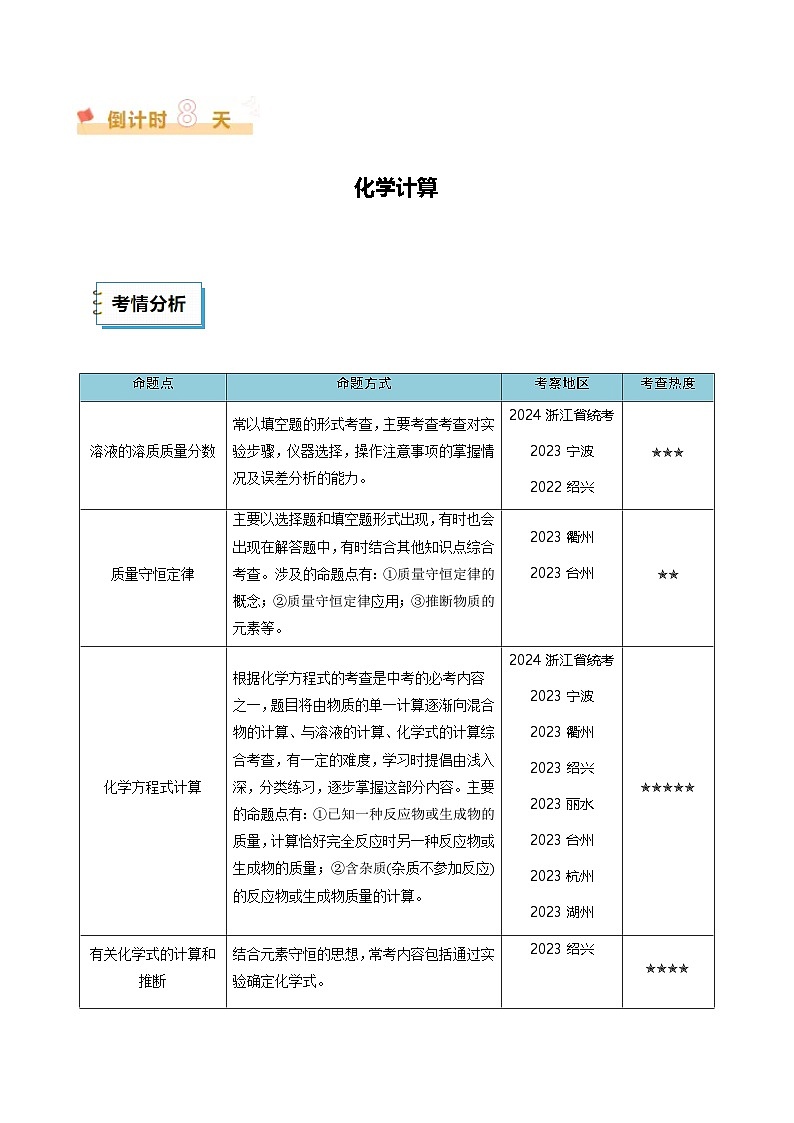 2025年中考考前冲刺攻略教案:科学(四)(原卷版)第2页