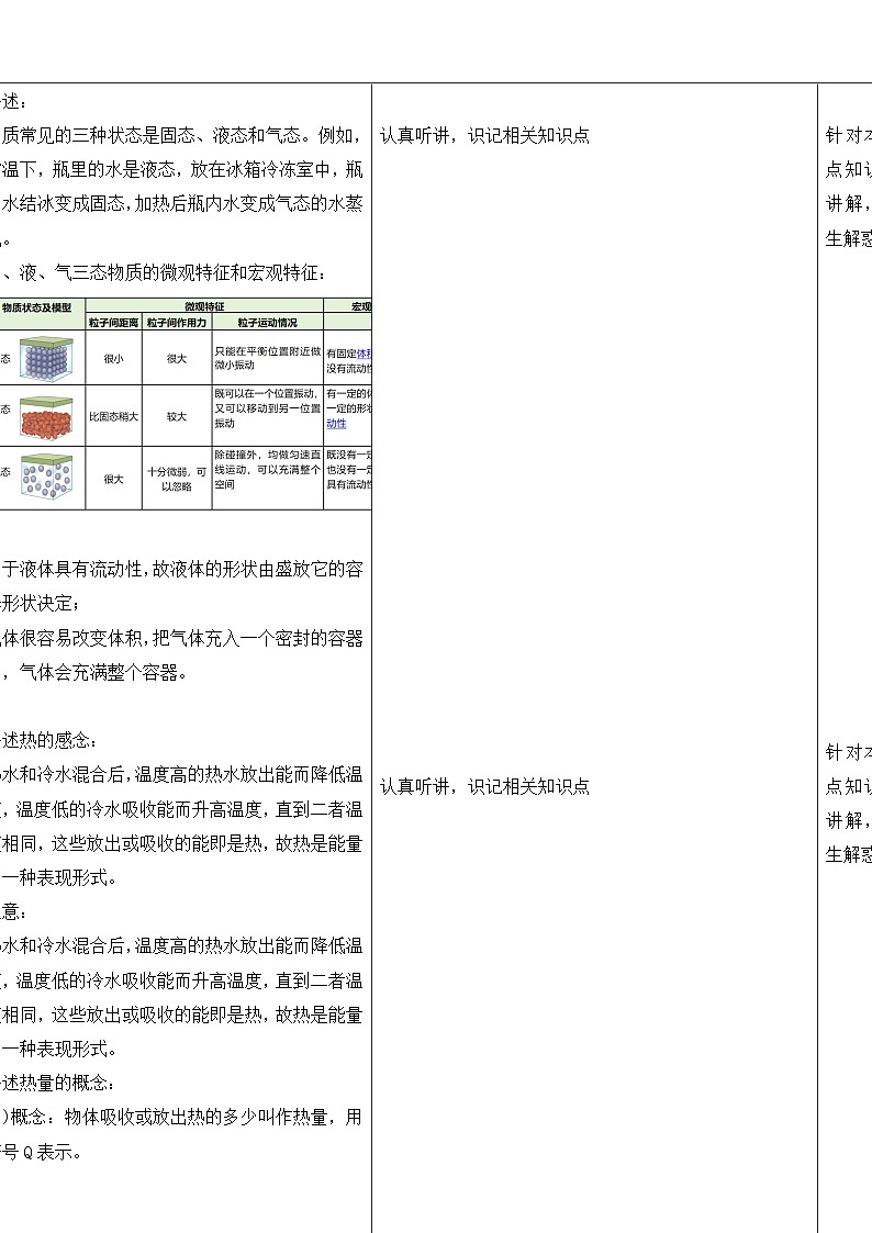 七下新浙教版(2024)初中科学 第3章物质的特性3.2 物态变化 第1课时 三态与热 教案第2页