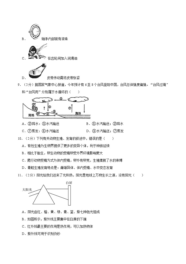 浙江省宁波市海曙区储能学校2023-—2024学年下学期七年级期末科学试卷第3页