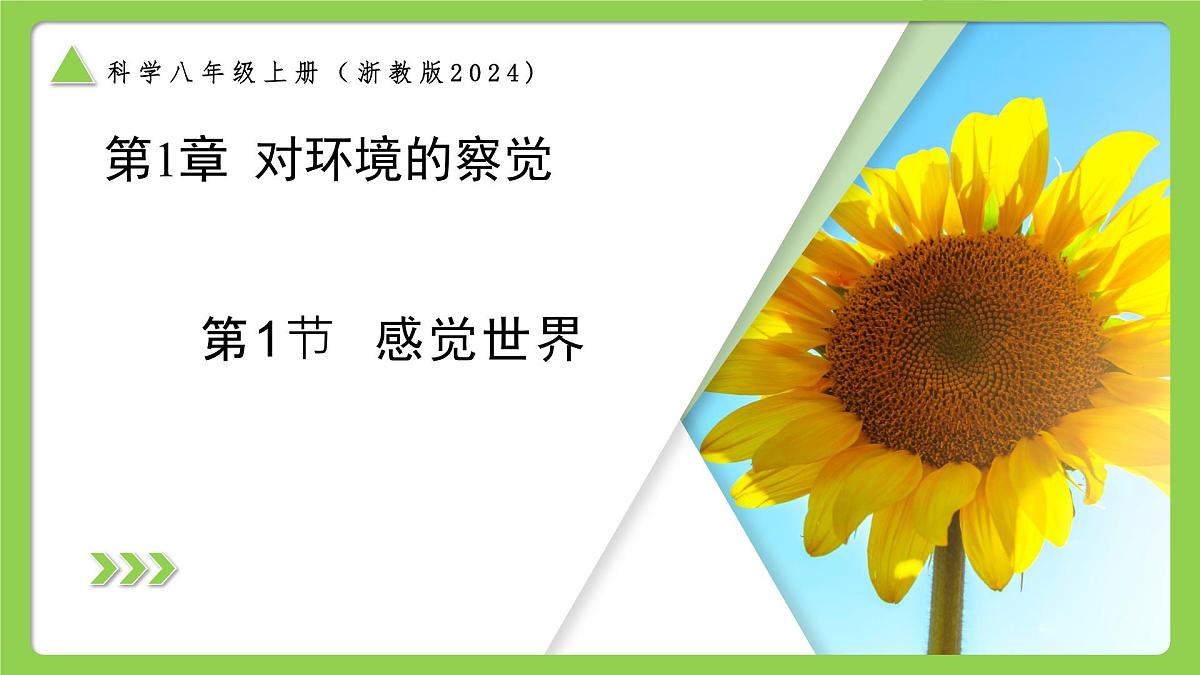 1.1 感觉世界 (培优教学课件)科学浙教版2024八年级上册第1页