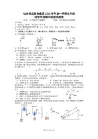 浙江省杭州观成实验学校2025-2026学年九年级上学期科学期中考试题
