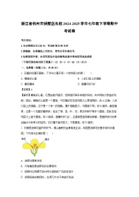 浙江省杭州市拱墅区名校2024-2025学年七年级下学期期中考科学试卷（解析版）
