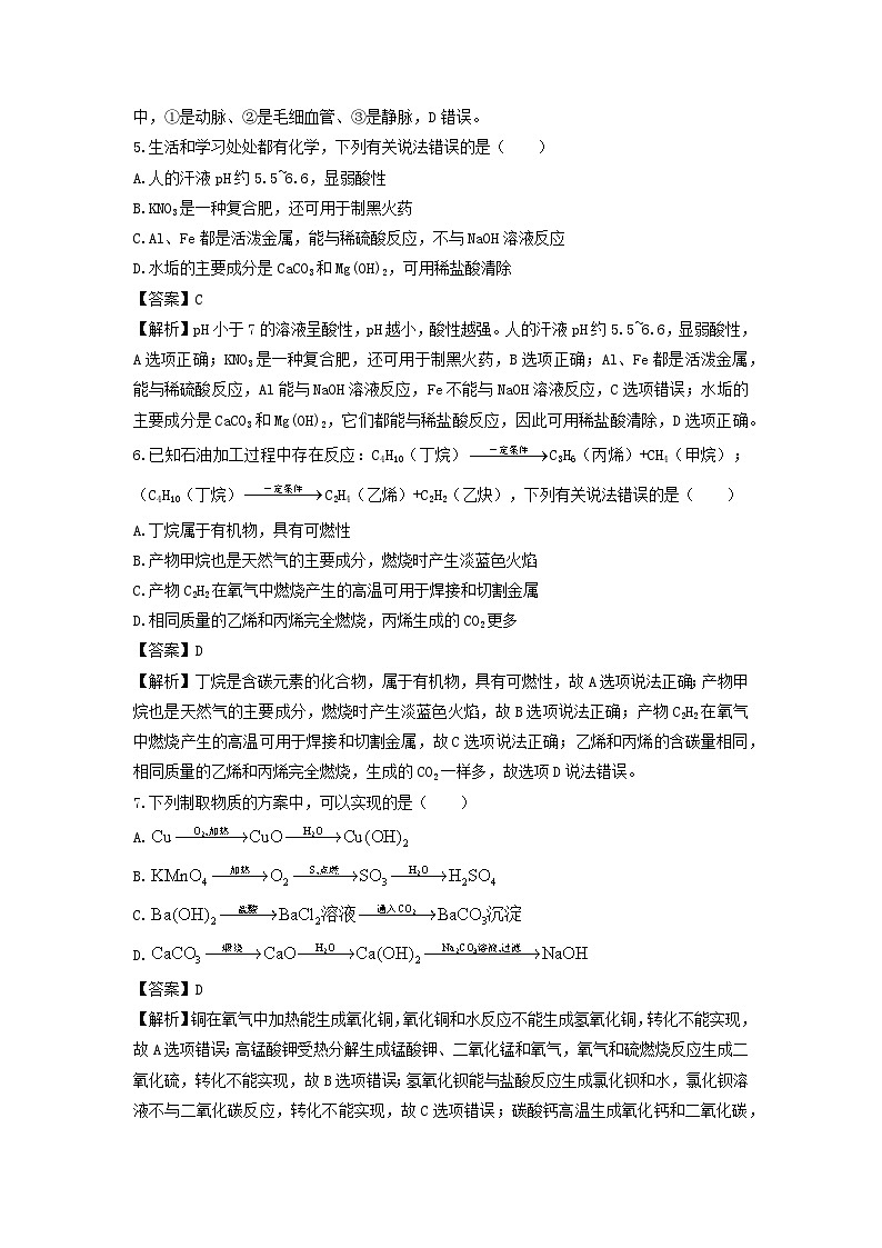 浙江省嘉兴市平湖市2024-2025学年九年级上学期12月期末科学试卷(解析版)第3页