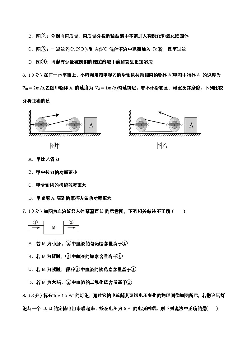 浙江省2025-2026学年九年级上册科学期末自编模拟卷03(学生版)第3页