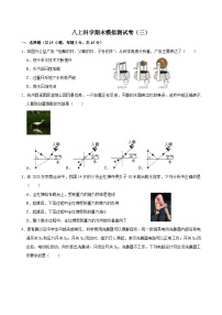 2025-2026学年浙教版八年级上学期科学期末模拟测试卷(三)(含答案解析)